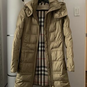 Burberry Ladies Hooded Puffer Jacket.